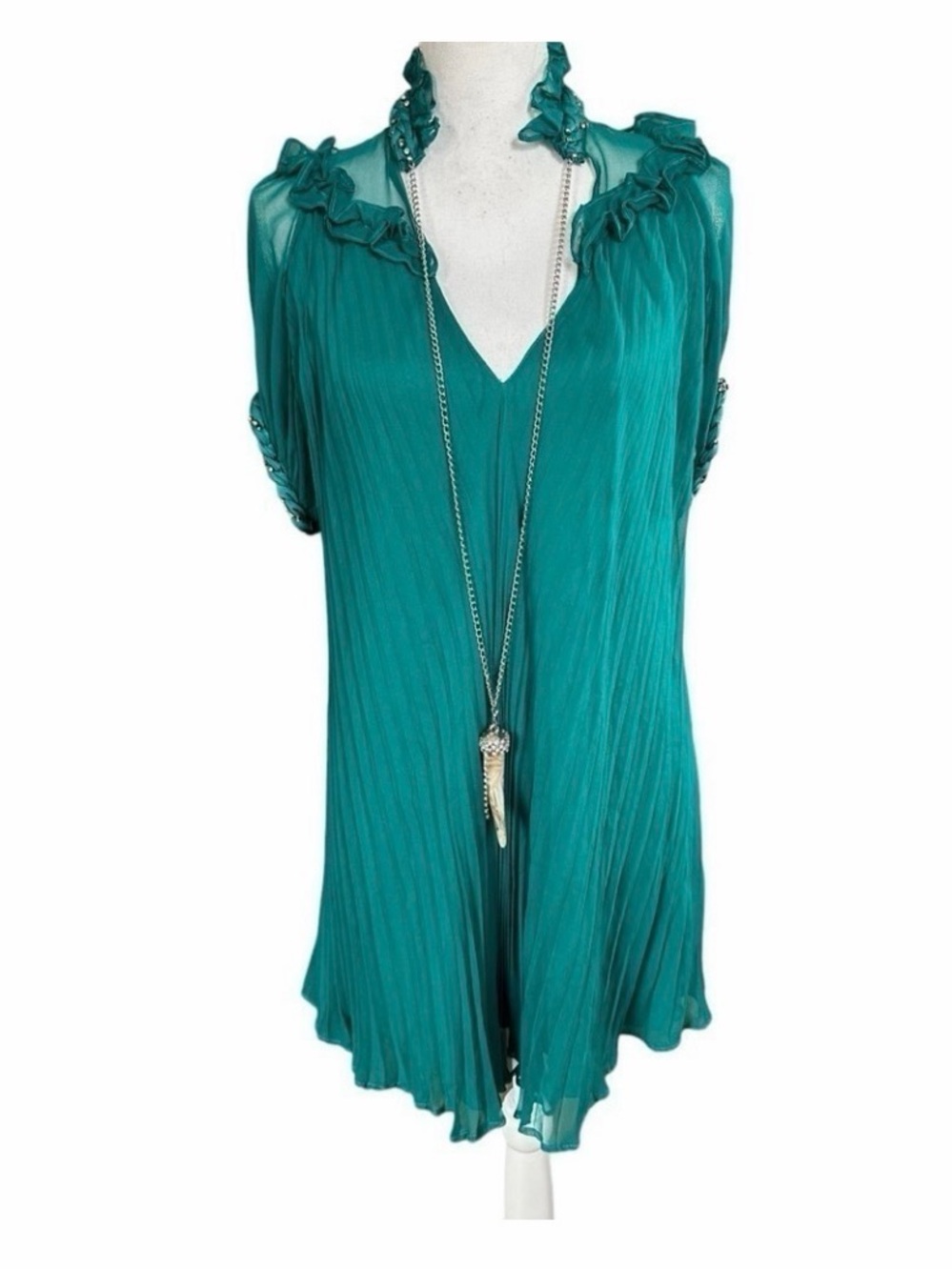 Meghan Los Angelas silk pleated mini dress size XXS
